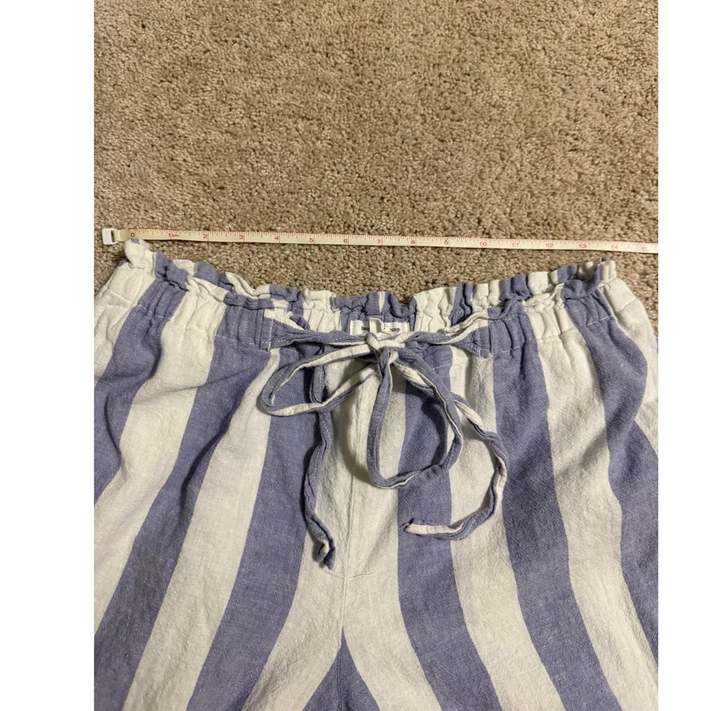 Blue and White Striped Cropped Pants Size L - Picture 4 of 5